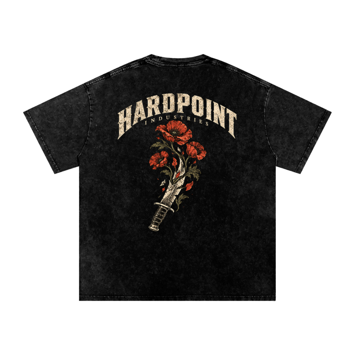 HARDPOINT Knife & Flowers Snow-Washed Oversized Tee