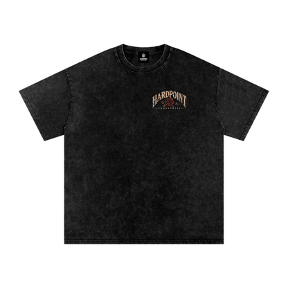 HARDPOINT Grenade & Roses Snow-Washed Oversized Tee