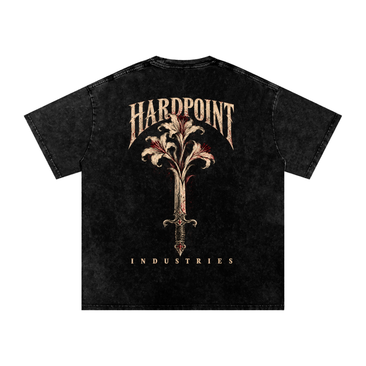 HARDPOINT Floral Blade Snow-Washed Oversized Tee