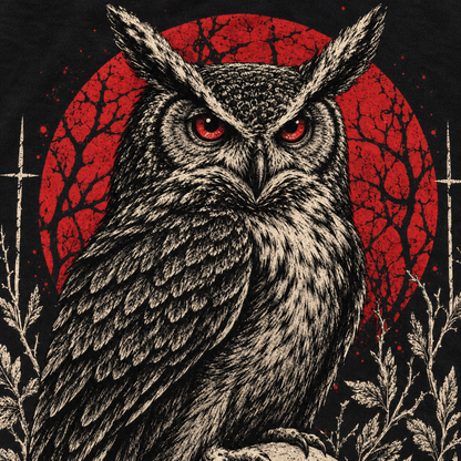 HARDPOINT Watchers Tee, Black, detail view. AI-styled product mockup.