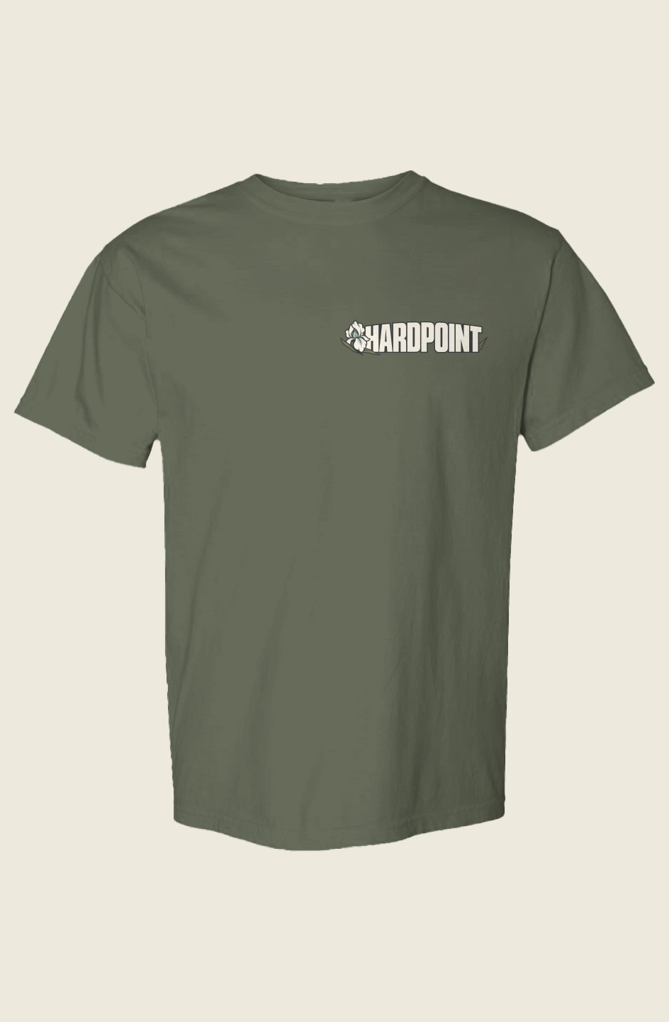 HARDPOINT NVG David Heavyweight Tee — front, Hemp