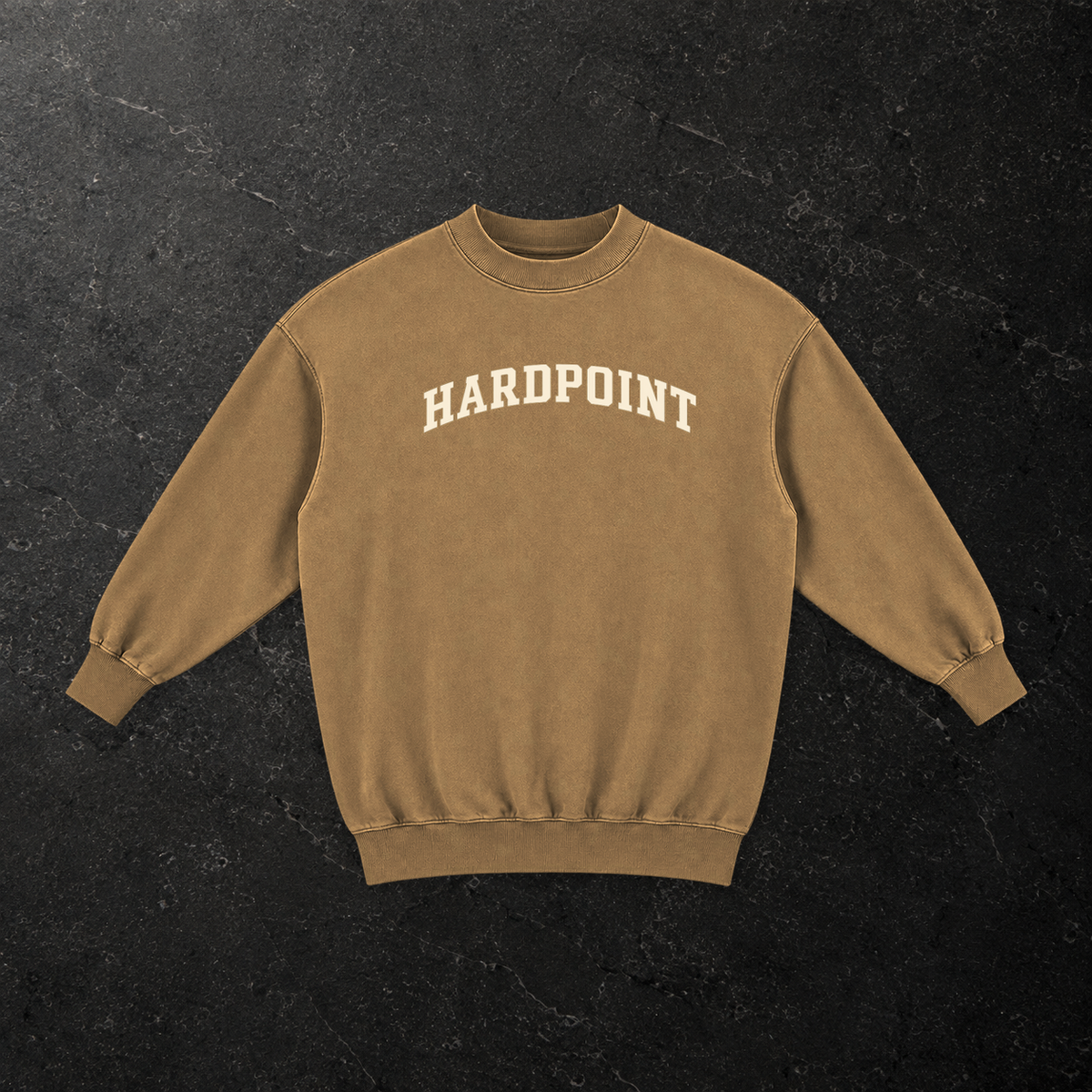 HARDPOINT After Dark Women’s Washed Pullover Dress — front, Khaki — styled product mockup